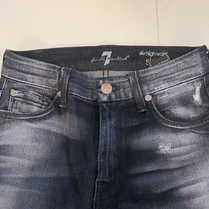 Size 24 High waisted Skinny destroyed black jeans